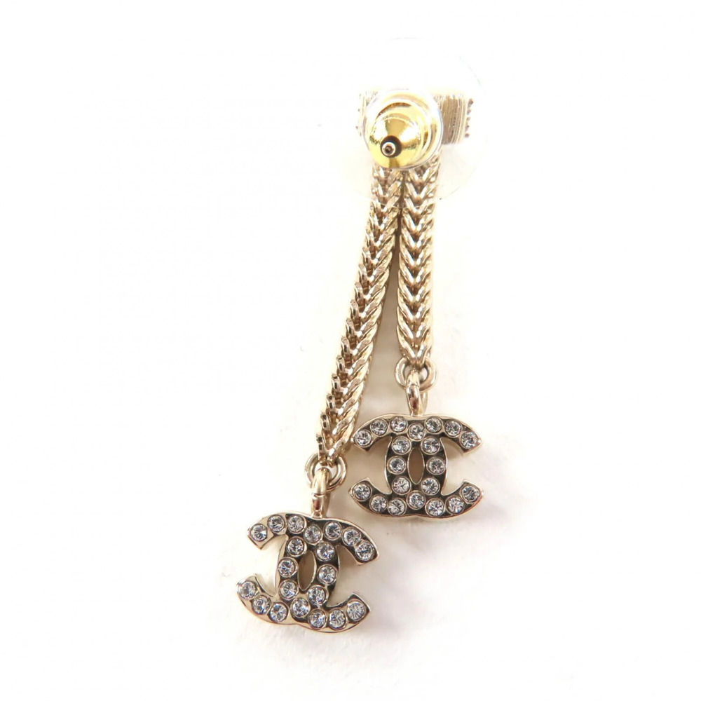 CHANEL Authentic Gold Logo Earrings - Picture 6 of 8